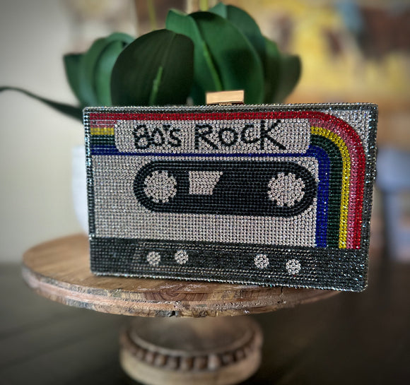 80’s Tape Rhinestone clutch